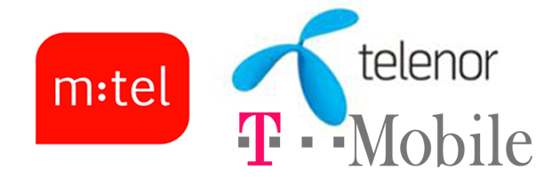 Черногорские мобильные операторы Telenor, T-Mobile, M:Tel